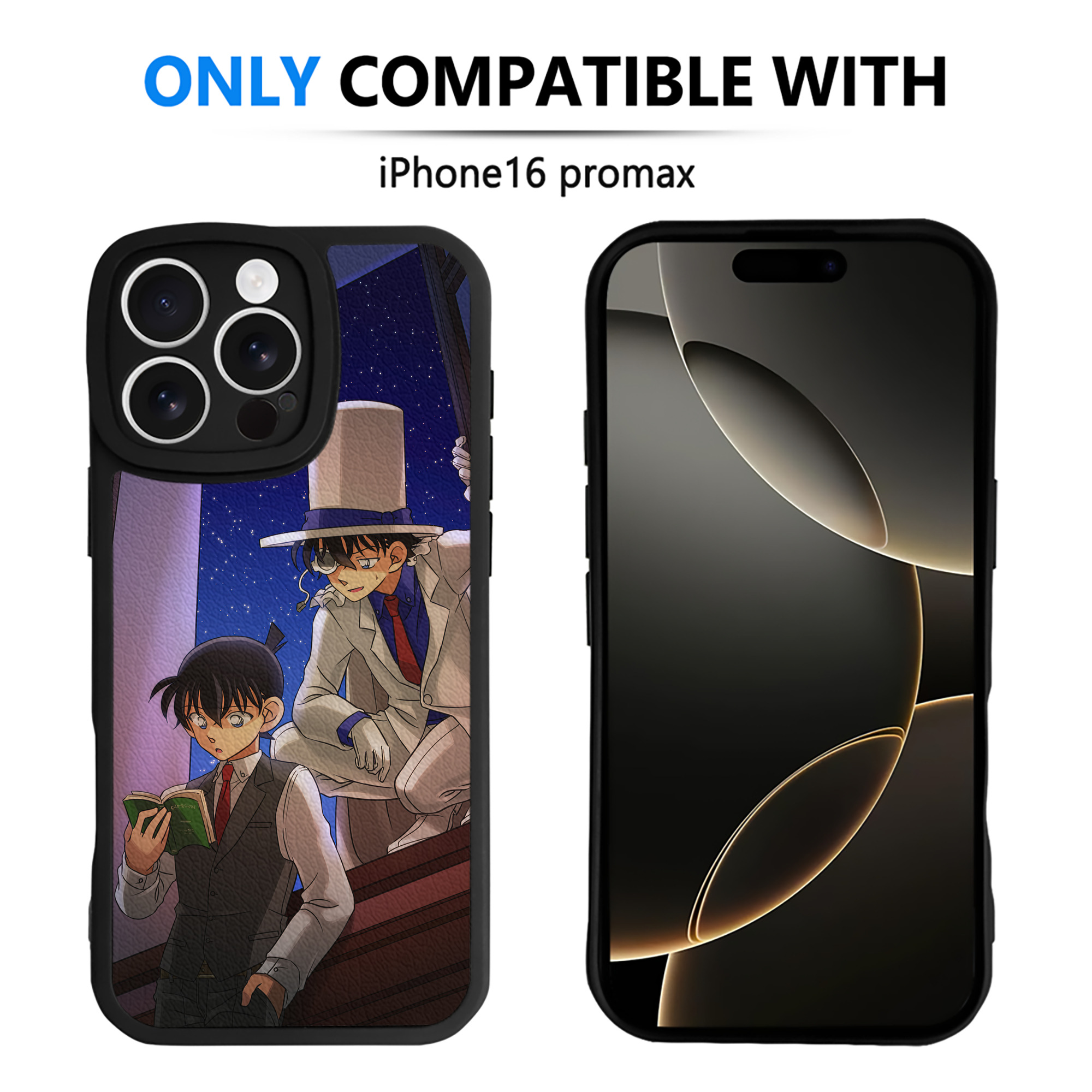 （画像用） 名探偵コナン Detective Conan 【iPhone 16シリーズ対応】シリコンスマホケース（レザー調） 材質：シリコン